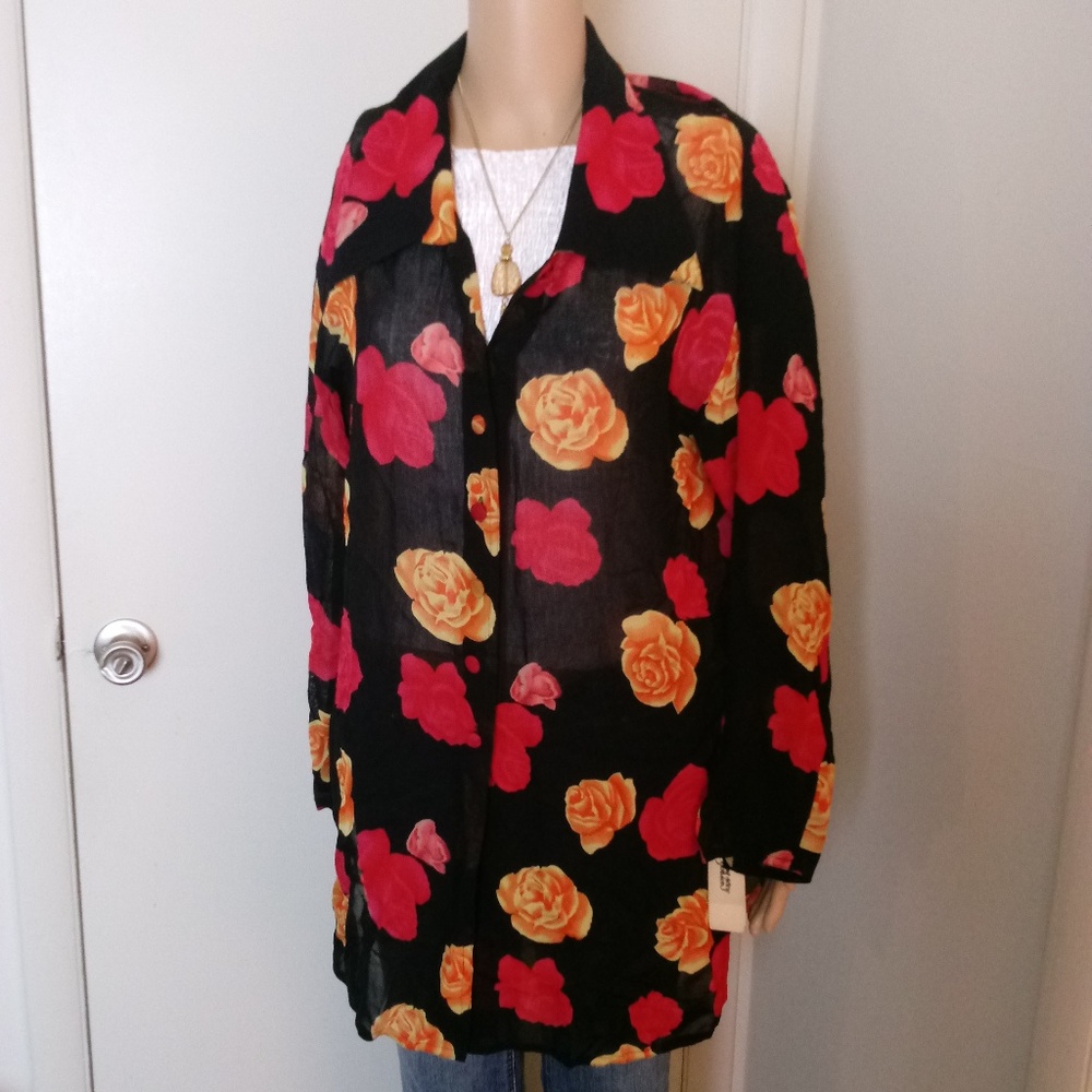 Andrea Jovine Button Down Shirt Tunic Size 8